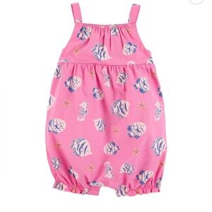 Carter's 100% Cotton Baby Girl Romper Sea Theme Size 18M Pink New With Tag